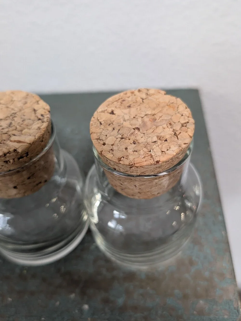 Small 3” Cylinder Clear Glass Apothecary Jars With Cork Lid Stoppers, Set Of 5